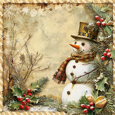 Rustic Snowman Sign, DCO-102295, Sign For Wreath, 10x10in Metal Sign